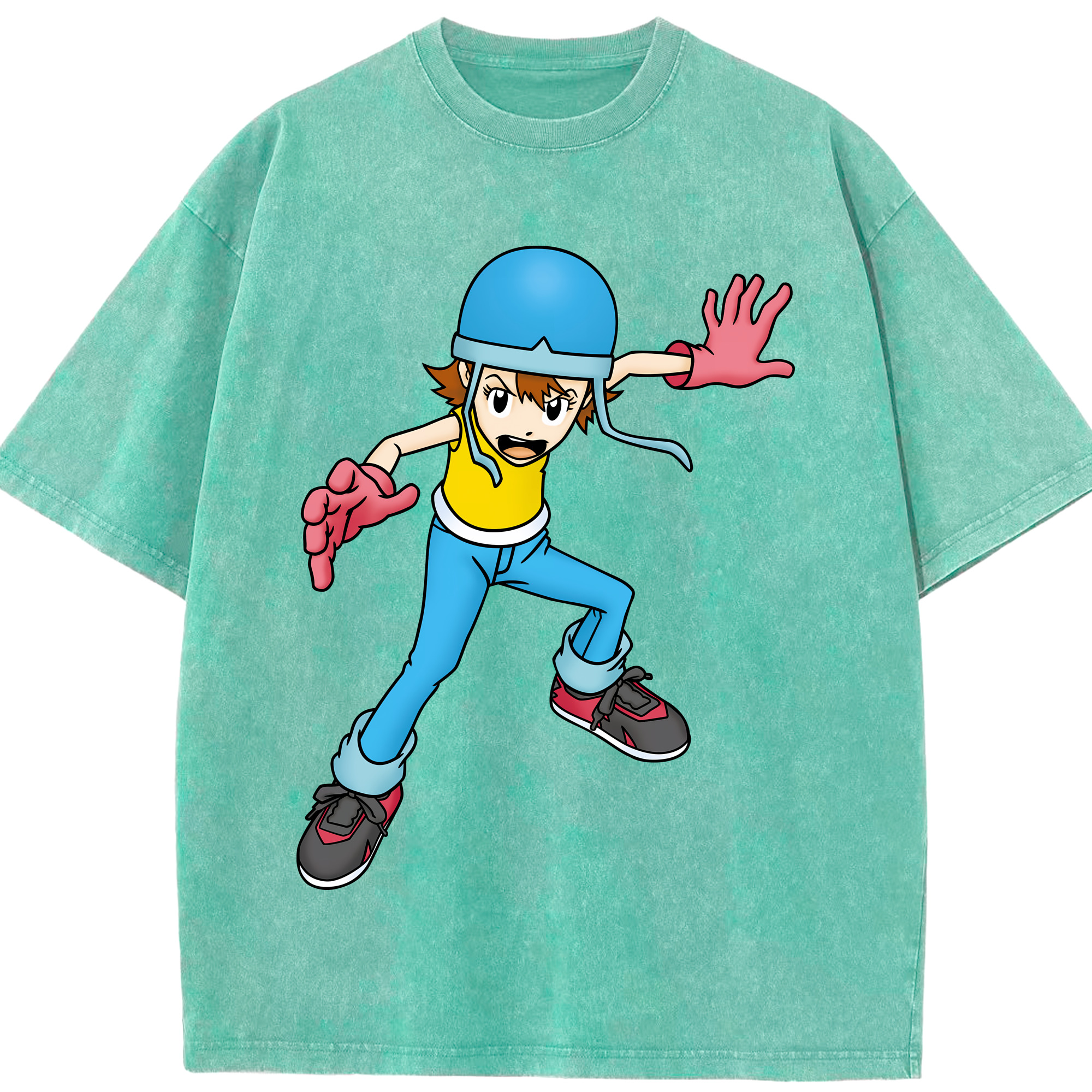 （画像用） Digimon デジタルモンスター/デジモン 綿100% ヴィンテージ風 半袖Tシャツ（フロントプリント）